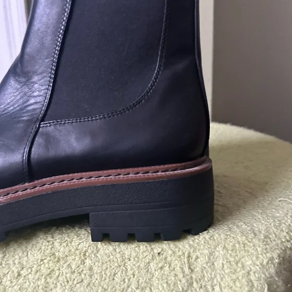 NWOB Sam Edelman Black Leather Ankle Boots Sz 8.5 - Picture 9 of 14